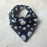ALS Tasarım Dünyası Siyah Renk %100 Koton Içi Papatyadesenli Bandana