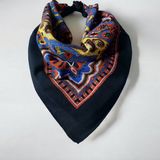 ALS Tasarım Dünyası Siyah Renk Desenli %100 Koton Bandana - 55 x 55 cm