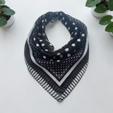 ALS Tasarım Dünyası Siyah Renk Puantiyeli %100 Koton Bandana - 55 - 55