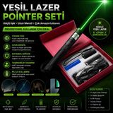 Als Yeşil Lazer Pointer Şarjlı – Astronomi ve Sunum Lazeri | Şekil Veren Başlıklı Güçlü Efekt Lazer Kalemi | Şarjlı Pil ve Şarj Cihazı Dahil
