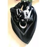 alsaccessories 23 Nisan I?çin Atatürk I?mzalı Ve Portreli Ay Yıldızlı Siyah Renk Unisex %100 Cotton Bandana Fular