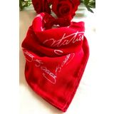 alsaccessories Atatürk Imzalı Büyük Boy Kırmızı Renk Unisex %100 Cotton Bandana Fular