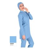 Alsancak Üniforma Alaskan Blue Ince Kumaş Likralı Tesettür Hemşire Doktor Forması Takımı (Arma Hediyeli)