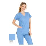 Alsancak Üniforma Alaskan Blue Likralı İnce Kumaş Scrubs Doktor Hemşire Forması Yarasa Kol Cerrahi Takım (Arma Hediyeli)