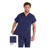 Alsancak Üniforma Erkek Patriot Blue Likralı Ince Kumaş Scrubs Doktor Hemşire Forması Yarasa Kol Cerrahi Takım (Arma Hediyeli)