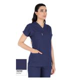 Alsancak Üniforma Patriot Blue Likralı İnce Kumaş Scrubs Doktor Hemşire Forması Yarasa Kol Cerrahi Takım (Arma Hediyeli)