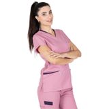 Alsancak Üniforma Twin Flex Pudra Likralı Ince Kumaş Doktor Forması Ve Hemşire Forması Takımı