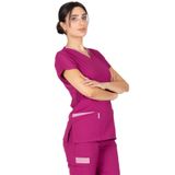 Alsancak Üniforma Twin Flex Vişne Likralı Ince Kumaş Doktor Forması Ve Hemşire Forması Takımı