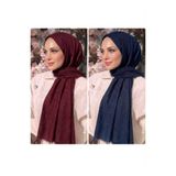 Alse Butik 2'li Bambu Kraş Şal (Lacivert- Bordo)