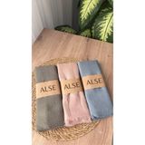 Alse Butik 3'lü Bambu Kraş Şal ( Adaçayı Yeşili - Pudra Pembe - Sis Mavisi )