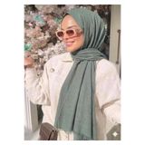 Alse Butik Adaçayı Yeşili Ütü Gerektirmeyen Bambu Kraş Şal
