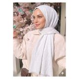 Alse Butik Beyaz Bambu Kraş Şal