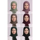 Alse Butik Düz Flamlı Pamuklu Tülbent Eşarp 6'lı Set ( Adaçayı Yeşili -Gül Kurusu - Vizon -Bordo - Haki - Siyah )
