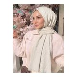 Alse Butik Krem Bambu Kraş Şal