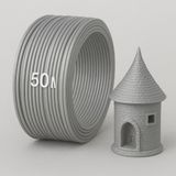 Alseka 3D Kalem Yazıcı Için 50 Metre Gümüş Gri Renk Pla Filament