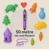 Alseka 3D Kalem Yazıcı Için 50 Metre Şeffaf Renk Pla Filament