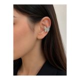 Alsem Store Gümüş Kaplama Taşlı Kelebek Earcuff , Taşlı Zarif Kıkırdak Küpe (Piercingsiz Kullanım)