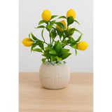 ALSHOP Lüks Saksıda Taşlı Yapay Çiçek Meyve Demeti Ağacı Limon