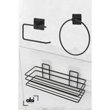 Alsı Home 3'lü Set Yapışkanlı Banyo Düzenleyici Duşakabin Şampuanlık Banyo Rafı Wc Kağıtlık ve Havluluk - Siyah