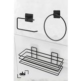 ALSİ HOME 3'lü Set Yapışkanlı Banyo Düzenleyici Duşakabin Şampuanlık Banyo Rafı WC Kağıtlık ve Havluluk