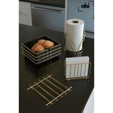 Alsı Home Ekmek Sepeti ve Servis Sunum Seti Havluluk Peçetelik Nihale Ekmeklik -4'lü Set - Gold