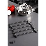 Alsi Home Nihale Çaydanlık Tencere Altlığı Çelik Demir Nihale Lampling Kare Metal Altlık - Siyah