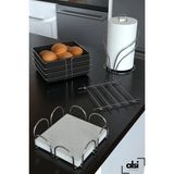 Alsı Home Servis Sunum Seti ve Ekmeklik Seti Havluluk Rulo Peçetelik Yatay Peçetelik Nihale Ekmeklik - 4lü Set - Gümüş