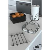 Alsı Home Servis Sunum Seti ve Ekmeklik Seti Havluluk Rulo Peçetelik Yatay Peçetelik Nihale Ekmeklik - 4lü Set - Siyah