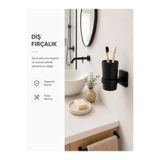 ALSİ HOME Siyah Dayanıklı Yapışkanlı Plastik Diş Fırçalık Tutacağı