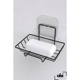 Alsi Home Siyah Yapışkanlı Dekoratif Sabunluk Metal Banyo Düzenleyici Paslanmaya Karşı Özel Tasarım