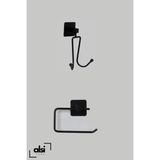 Alsı Home Yapışkanlı 2 Kancalı Askılık Havlu Askısı ve Tuvalet Wc Kağıtlık Pratik Banyo 2'li Set - Siyah