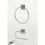Alsi Home Yapışkanlı Gümüş Wc Kağıtlık ve Çember Havluluk Banyo Mutfak 2'li Set
