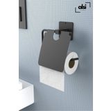 Alsı Home Yapışkanlı Kapaklı Siyah Tuvalet Kağıdı Tutacağı/tuvalet Wc Kağıtlık