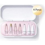 Alstrap Apple Pencil 1. Nesil, 2. Nesil, Usb-C ve Pro Uyumlu 6’lı Yedek Kalem Ucu Seti - Pembe