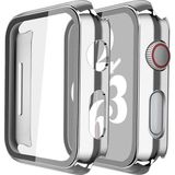 Alstrap Apple Watch 11-10 Uyumlu 46MM Kasa + Ekran Koruyucu Tam Kapsama Darbe Emici Kılıf - Gümüş - Watch 11 10 (46mm)
