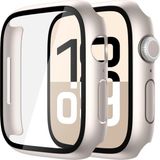 Alstrap Apple Watch 11-10 Uyumlu 46MM Kasa + Ekran Koruyucu Tam Kapsama Darbe Emici Kılıf - Starlight - Watch 11 10 (46mm)