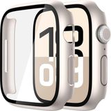 Alstrap Apple Watch 9 8 7 Uyumlu 41MM Kasa + Ekran Koruyucu Tam Kapsama Darbe Emici Kılıf - Starlight - 9 8 7 (41mm)