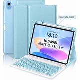 Alstrap Huawei Matepad Se 11 Inc Uyumlu Klavyeli Tablet Kılıfı Manyetik Bluetooth Tükçe Klavye(Kalem Dahil Değildir) - Mavi