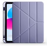 Alstrap Ipad 11. NESIL(A16) 10.nesil 10.9 Inç Kılıf Kalem Bölmeli Şeffaf Arka Kapaklı Standlı Tablet Kılıfı - İpad 11. Nesil İpad 10 Nesil - Lavanta