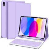 Alstrap Ipad Air 11 Inç M2/m3 Air 4/5 10.9 Inç Uyumlu Kablosuz Kalemlikli Klavyeli Tablet Kılıfı - Lila