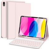 Alstrap Ipad Air 11 Inç M2/m3 Air 4/5 10.9 Inç Uyumlu Kablosuz Kalemlikli Klavyeli Tablet Kılıfı - Pembe