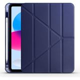 Alstrap Ipad Air 11 M2 M3 M4 Çip Air 4 5 6 Nesil Kılıf Kalem Bölmeli Şeffaf Arka Kapaklı Standlı Kılıf - İPad Air 11 M2 M3 M4 Çip Air 4 5 6 - Lacivert