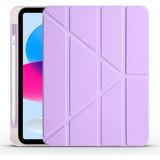 Alstrap Ipad Air 11 M2 M3 M4 Çip Air 4 5 6 Nesil Kılıf Kalem Bölmeli Şeffaf Arka Kapaklı Standlı Kılıf - İPad Air 11 M2 M3 M4 Çip Air 4 5 6 - Lila