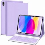 Alstrap Samsung Galaxy Tab S10 Fe/s9 FE/S10 Lite 10.9 Inç Uyumlu Kalem Bölmeli Klavyeli Tablet Kılıfı (Kalem Dahil Değildir.) - Lila
