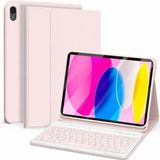 Alstrap Samsung Galaxy Tab S10 Fe/s9 FE/S10 Lite 10.9 Inç Uyumlu Kalem Bölmeli Klavyeli Tablet Kılıfı (Kalem Dahil Değildir.) - Pembe