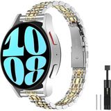 Alstrap Samsung Galaxy Watch 7 6 5 4 Uyumlu Paslanmaz Çelik Ince Slim Rolex Tasarım Kordon - Gümüş - Gold