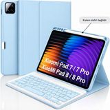 Alstrap Xiaomi Mi Pad 7 / 7 Pro / Pad 8 / 8 Pro 11.2 Inc Uyumlu Klavyeli Tablet Kılıfı Manyetik Bluetooth Tükçe Klavye(Kalem Dahil Değildir) - Mavi