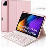 Alstrap Xiaomi Mi Pad 7 / 7 Pro / Pad 8 / 8 Pro 11.2 Inc Uyumlu Klavyeli Tablet Kılıfı Manyetik Bluetooth Tükçe Klavye(Kalem Dahil Değildir) - Pembe