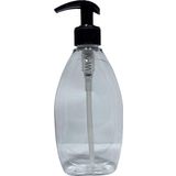 Alsun 100 Adet 400 ml Sıvı Sabunluk Siyah Pompalı Yassı Model Boş Şişe