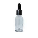 Alsun Şeffaf Cam Şişe 50 Adet X 20ml Cam Damlalıklı Gümüş Renk Kapaklı